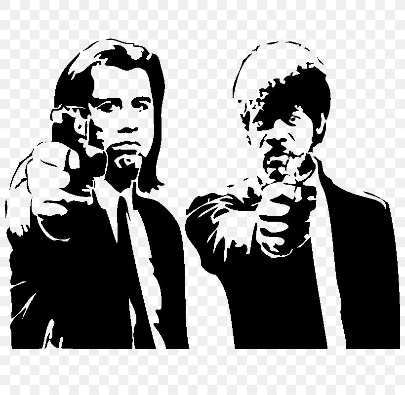 Pulp Fiction Jules Winnfield Wall Decal Sticker, PNG, 800x800px, Pulp Fiction, Art, Banksy, Black And White, Communication Download Free