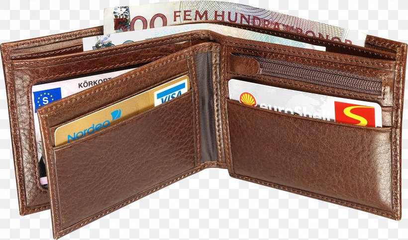 Wallet Leather Clip Art, PNG, 2471x1457px, Wallet, Brand, Brown, Clothing, Credit Card Download Free