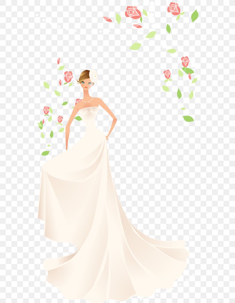 Bride Wedding Dress Euclidean Vector, PNG, 570x1056px, Watercolor ...