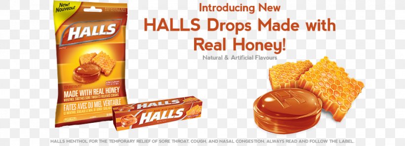 Halls Vegetarian Cuisine Food Throat Lozenge Honey, PNG, 960x347px, Halls, Brand, Cheesecake, Convenience Food, Cough Download Free