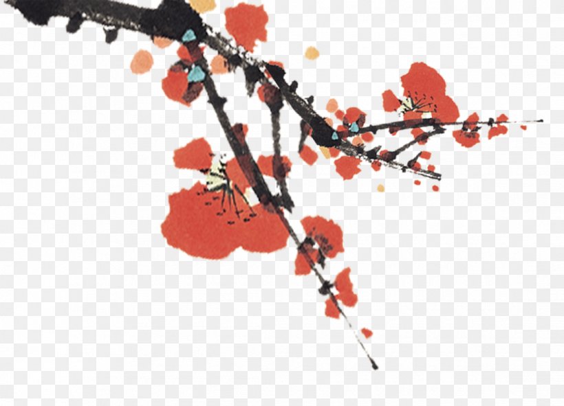 Ink Wash Painting Plum Blossom, PNG, 1110x801px, Ink Wash Painting, Art, Branch, Cherry Blossom, Flower Download Free