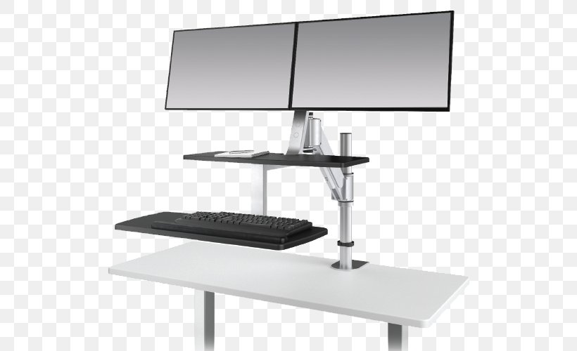 Sit-stand Desk Standing Desk Workstation Sitting, PNG, 800x500px, Sitstand Desk, Computer Desk, Computer Monitor Accessory, Computer Monitors, Desk Download Free