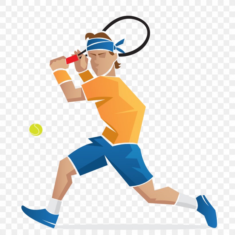 Athlete Tennis Player Euclidean Vector Clip Art, PNG, 1000x1000px, Athlete, Area, Arm, Ball, Blue Download Free