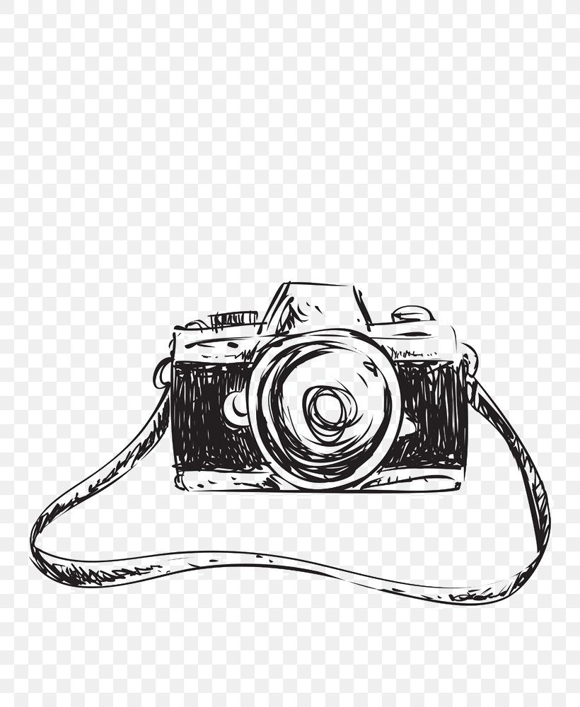 Drawing Camera Sketch, PNG, 750x1000px, Drawing, Black, Black And White, Brand, Camera Download Free