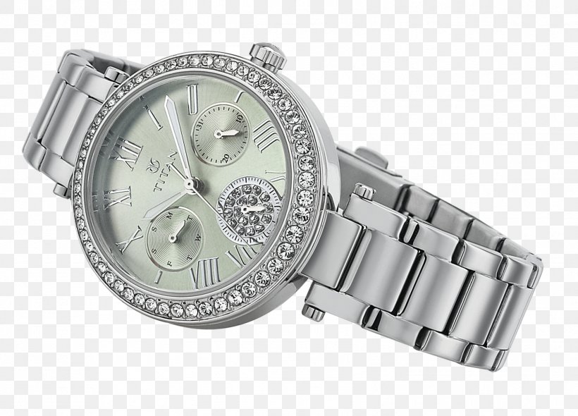 Watch Strap Metal Titan Company Platinum, PNG, 1602x1154px, Watch, Bling Bling, Brand, Diamond, Fashion Download Free
