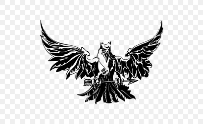 Tattoo Eagle Clip Art, PNG, 500x500px, Tattoo, Beak, Bird, Bird Of Prey, Black And White Download Free
