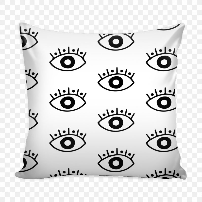 Throw Pillows Cushion Eye Pillow Drawing, PNG, 1024x1024px, Pillow, Black And White, Cushion, Drawing, Evil Eye Download Free