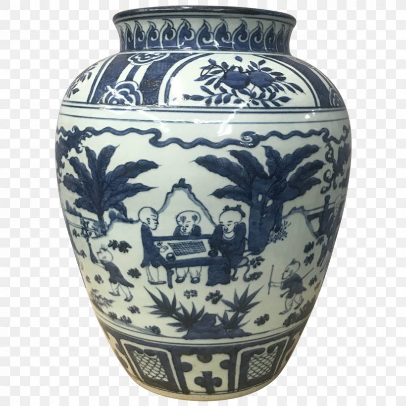 Vase Blue And White Pottery Ceramic Urn, PNG, 1200x1200px, Vase, Artifact, Blue And White Porcelain, Blue And White Pottery, Ceramic Download Free