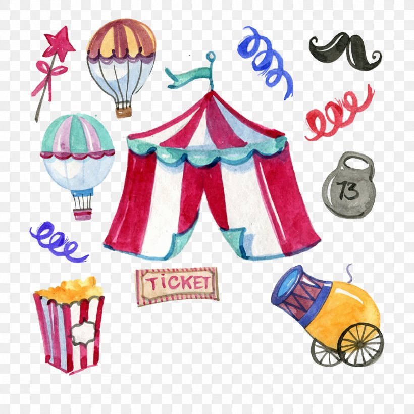 Circus Watercolor Painting Graphic Design, PNG, 1500x1500px, Circus, Area, Color, Drawing, Fashion Accessory Download Free