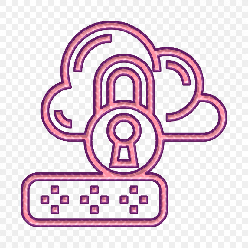 Password Icon Cyber Crime Icon, PNG, 1204x1204px, Password Icon, Cyber Crime Icon, Line, Line Art, Pink Download Free