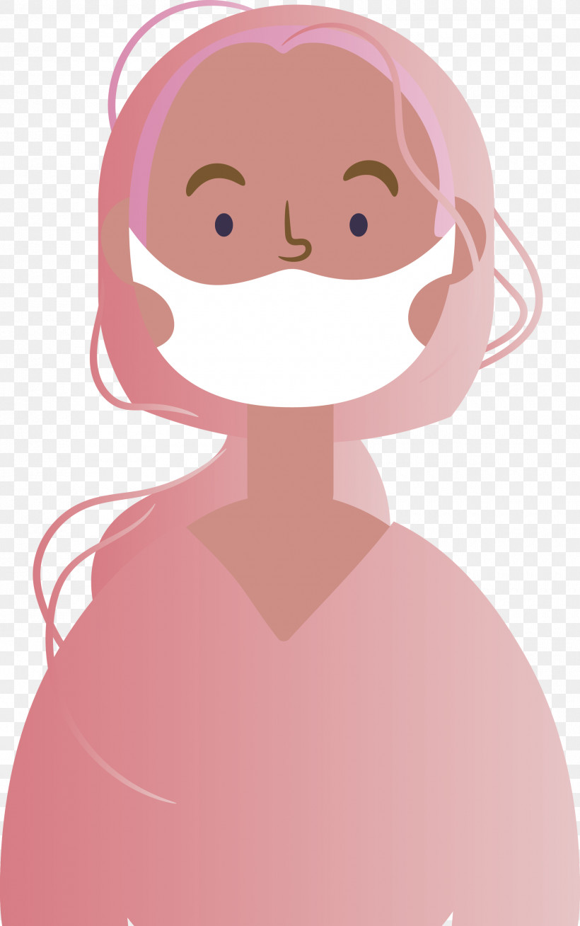 Wearing Mask Coronavirus Corona, PNG, 1880x3000px, Wearing Mask, Animation, Brown Hair, Cartoon, Cheek Download Free