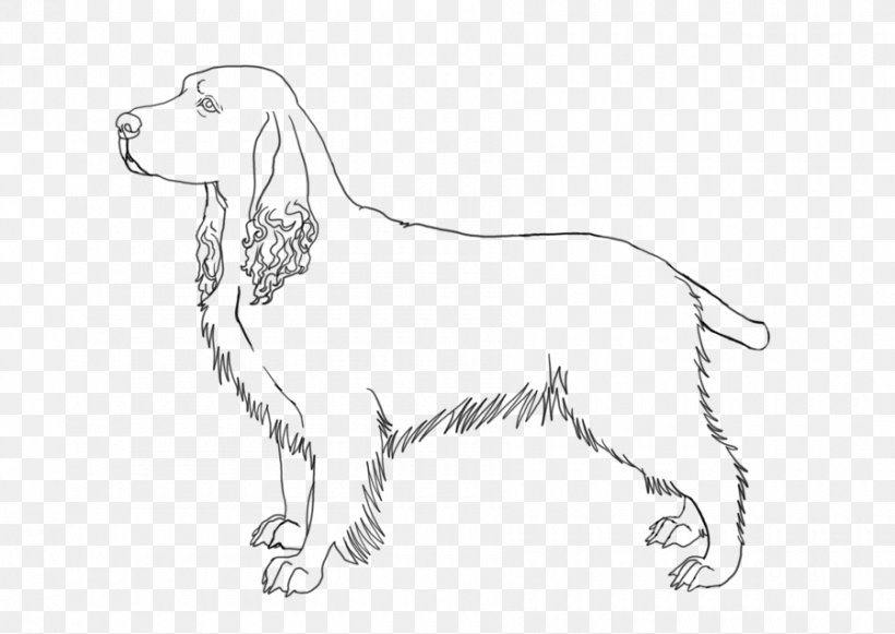 English Springer Spaniel English Cocker Spaniel Welsh Springer Spaniel Great Dane, PNG, 900x638px, English Springer Spaniel, American Cocker Spaniel, Animal Figure, Artwork, Black And White Download Free