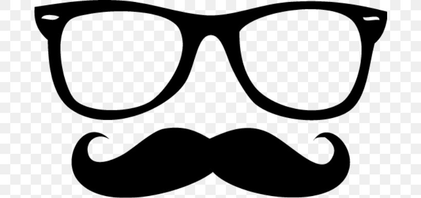 Glasses Drawing Moustache, PNG, 688x386px, Glasses, Area, Black And White, Drawing, Eyewear Download Free