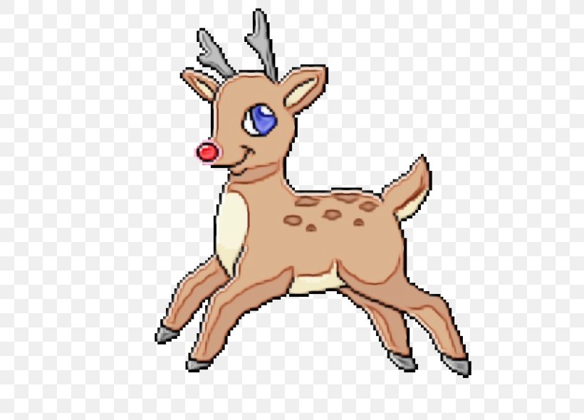 Reindeer, PNG, 590x590px, Watercolor, Animal Figure, Cartoon, Deer, Fawn Download Free