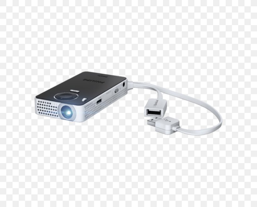 Handheld Projector Philips PicoPix PPX4350 Multimedia Projectors Digital Light Processing, PNG, 660x660px, Handheld Projector, Adapter, Cable, Digital Light Processing, Electronic Device Download Free