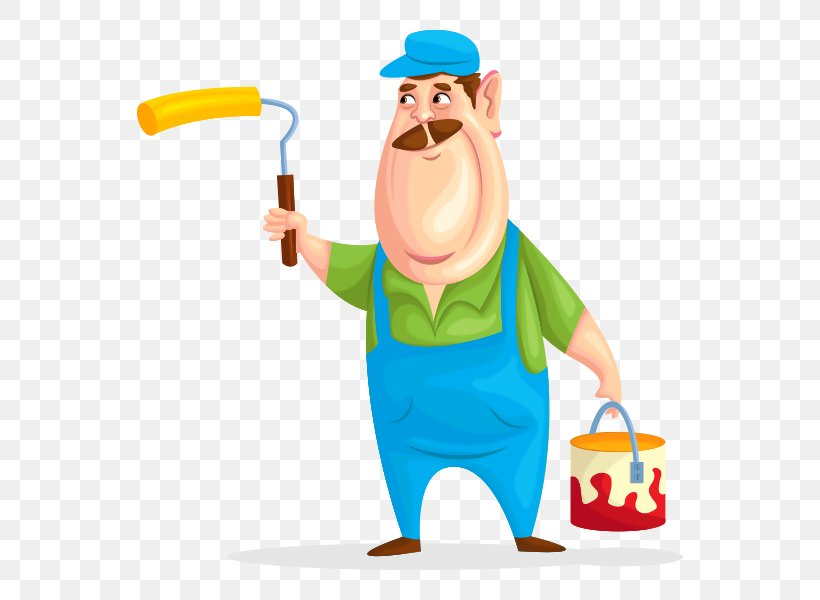 House Painter And Decorator Vector Graphics Illustration Painting, PNG, 600x600px, House Painter And Decorator, Art, Drawing, Food, Headgear Download Free
