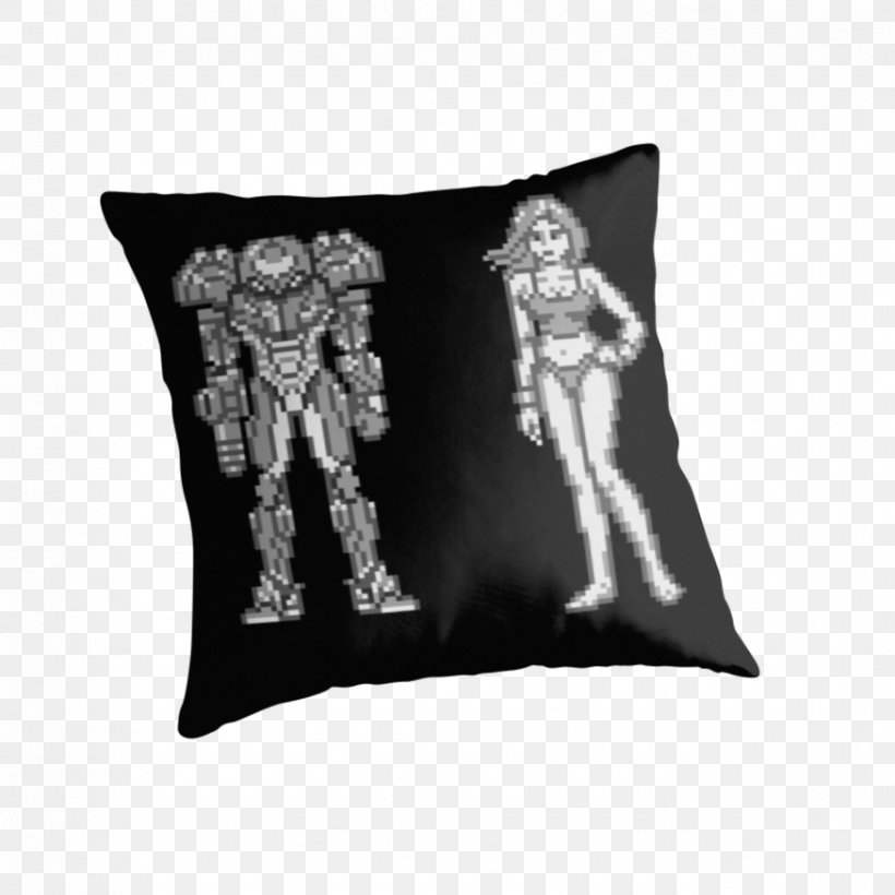 Metroid II: Return Of Samus T-shirt Hoodie Metroid: Samus Returns Throw Pillows, PNG, 875x875px, Metroid Ii Return Of Samus, Black And White, Cushion, Hoodie, Metroid Download Free