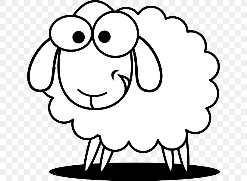 black and white sheep clipart