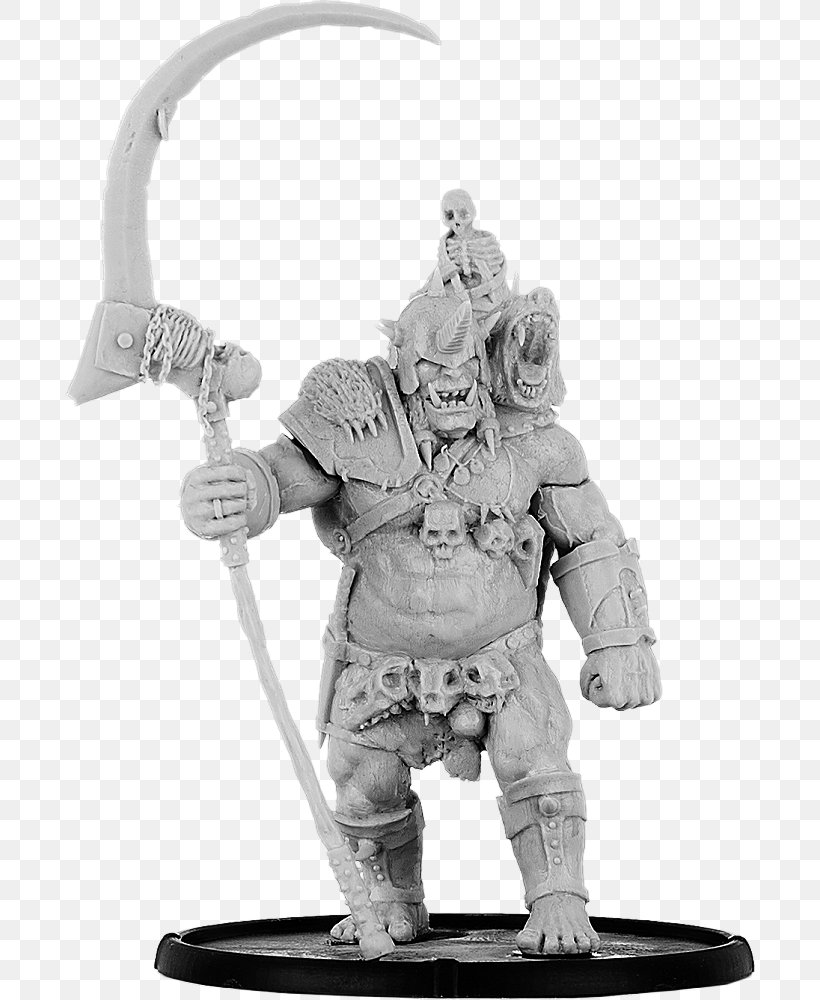 Oghur Miniature Figure Cadwallon Miniature Wargaming Rackham, PNG, 690x1000px, Miniature Figure, Black And White, Cadwallon, Cmon Limited, Fantasy Download Free