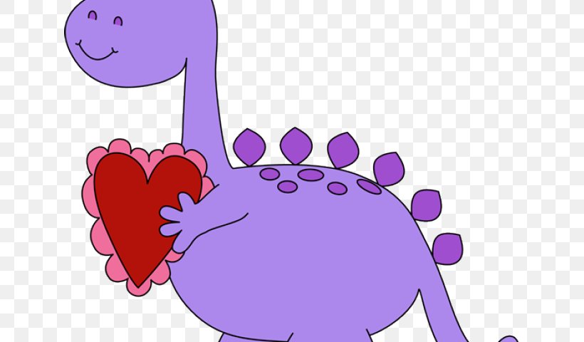 Dinosaur Valentine Heart Clip Art, PNG, 640x480px, Watercolor, Cartoon, Flower, Frame, Heart Download Free