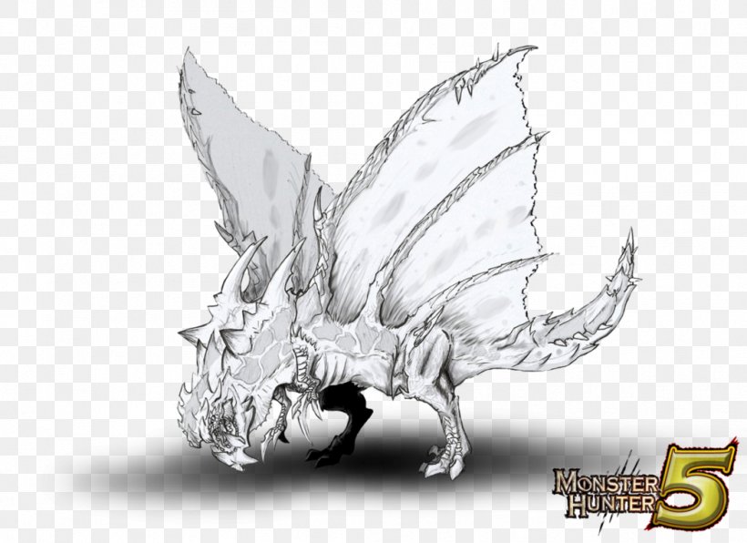Monster Hunter Freedom Unite Dragon Drawing, PNG, 1048x762px, Monster Hunter, Artwork, Black And White, Coloring Book, Dragon Download Free