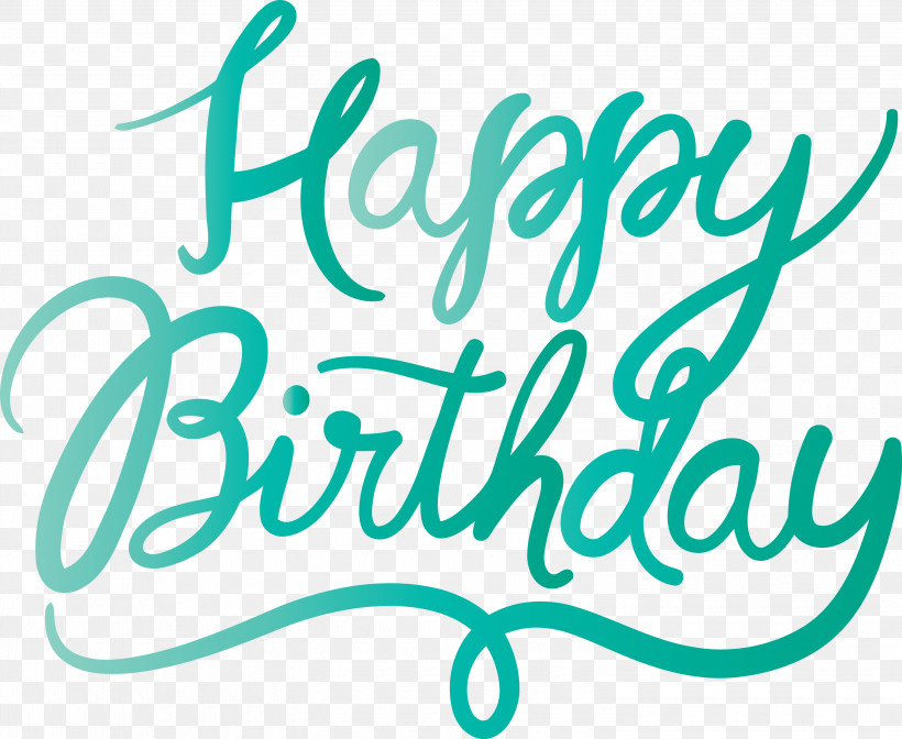 Birthday Calligraphy Happy Birthday Calligraphy, PNG, 3000x2461px, Birthday Calligraphy, Calligraphy, Happy Birthday Calligraphy, Line, Teal Download Free