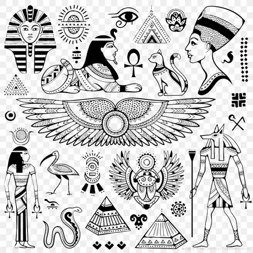 Egyptian Pyramids Ancient Egypt Egyptian Hieroglyphs Symbol, PNG, 1024x1024px, Egyptian Pyramids, Ancient Egypt, Ankh, Area, Art Download Free