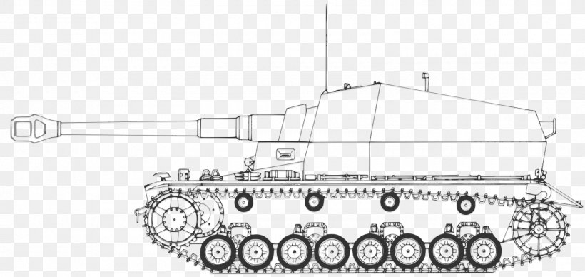 10.5 Cm K Panzer IV Self-propelled Gun Tank Destroyer, PNG, 1600x758px, Panzer Iv, Artillery, Auto Part, Black And White, Centimeter Download Free