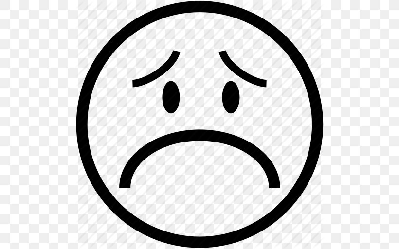 Smiley Emoticon Sadness Clip Art, PNG, 512x512px, Smiley, Area, Black And White, Emoticon, Emotion Download Free