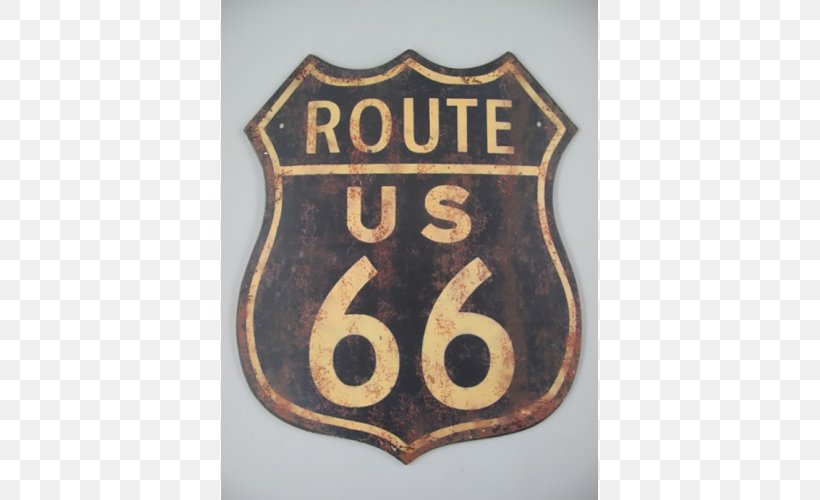 U.S. Route 66 Emblem Traffic Sign Badge Street Name Sign, PNG, 500x500px, Us Route 66, Badge, Brand, Centimeter, Emblem Download Free