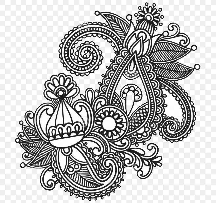 Drawing Paisley Photography, PNG, 714x770px, Drawing, Art, Artwork, Black And White, Flora Download Free