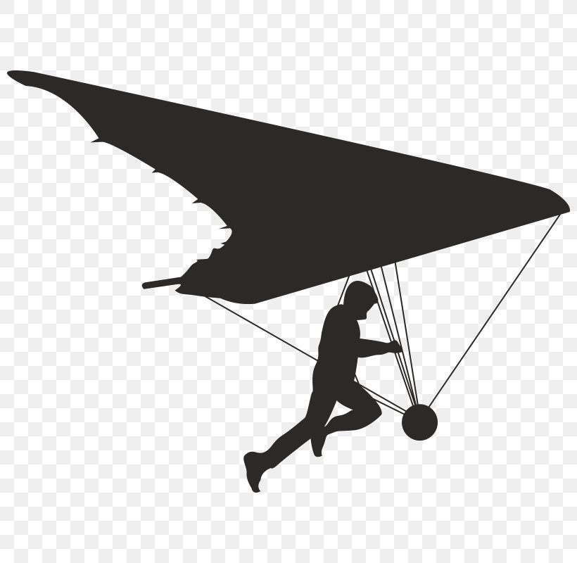 Paragliding Glider Vector Graphics Hang Gliding Silhouette, PNG, 800x800px, Paragliding, Air Sports, Black, Black And White, Glider Download Free