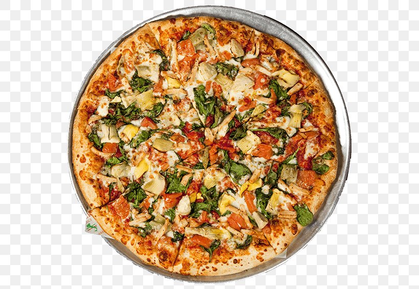 California-style Pizza Sicilian Pizza Vegetarian Cuisine Barbecue Chicken, PNG, 576x567px, Californiastyle Pizza, Barbecue Chicken, California Style Pizza, Cheese, Chicken Download Free