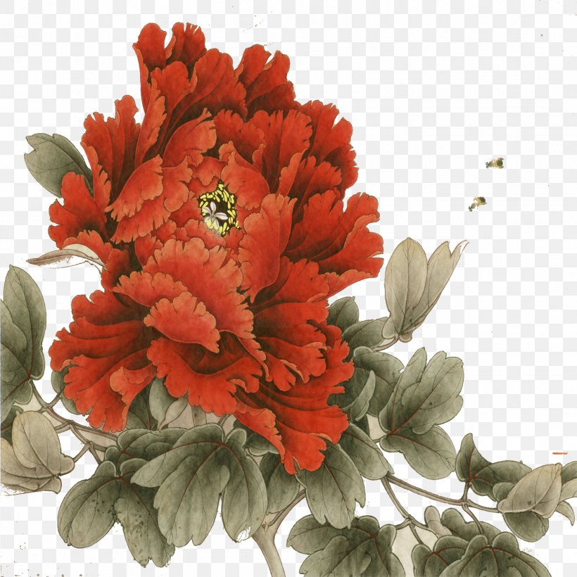 China Peony Paintbrush Art The Painting, PNG, 1417x1417px, China, Afterglow, Annual Plant, Art, Artificial Flower Download Free