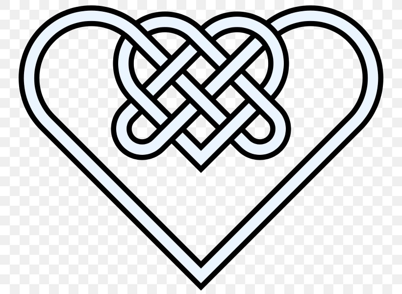 Celtic Knot Heart Celtic Art Clip Art, PNG, 768x600px, Celtic Knot, Area, Black And White, Brand, Celtic Art Download Free