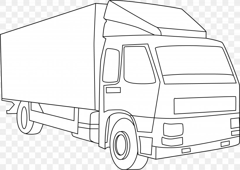 Pickup Truck Car Line Art Clip Art, PNG, 6996x4951px, Pickup Truck, Area, Auto Part, Automotive Design, Automotive Exterior Download Free