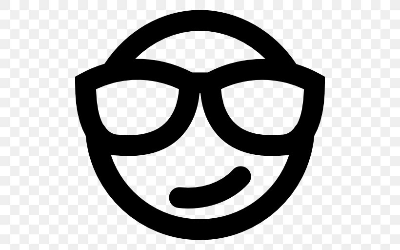 Smiley Glasses Line Text Messaging Clip Art, PNG, 512x512px, Smiley, Black And White, Emoticon, Eyewear, Face Download Free