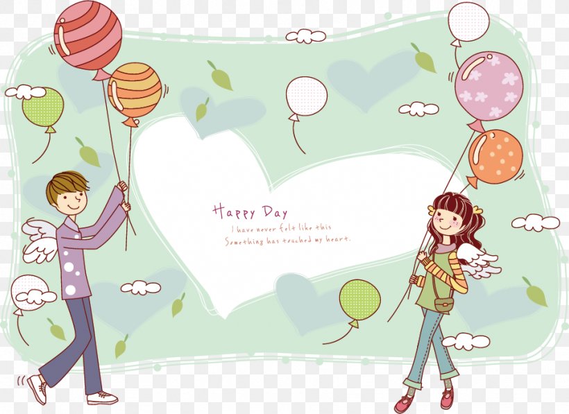 Cartoon Falling In Love Couple Illustration, PNG, 959x699px, Cartoon, Area, Art, Child, Couple Download Free