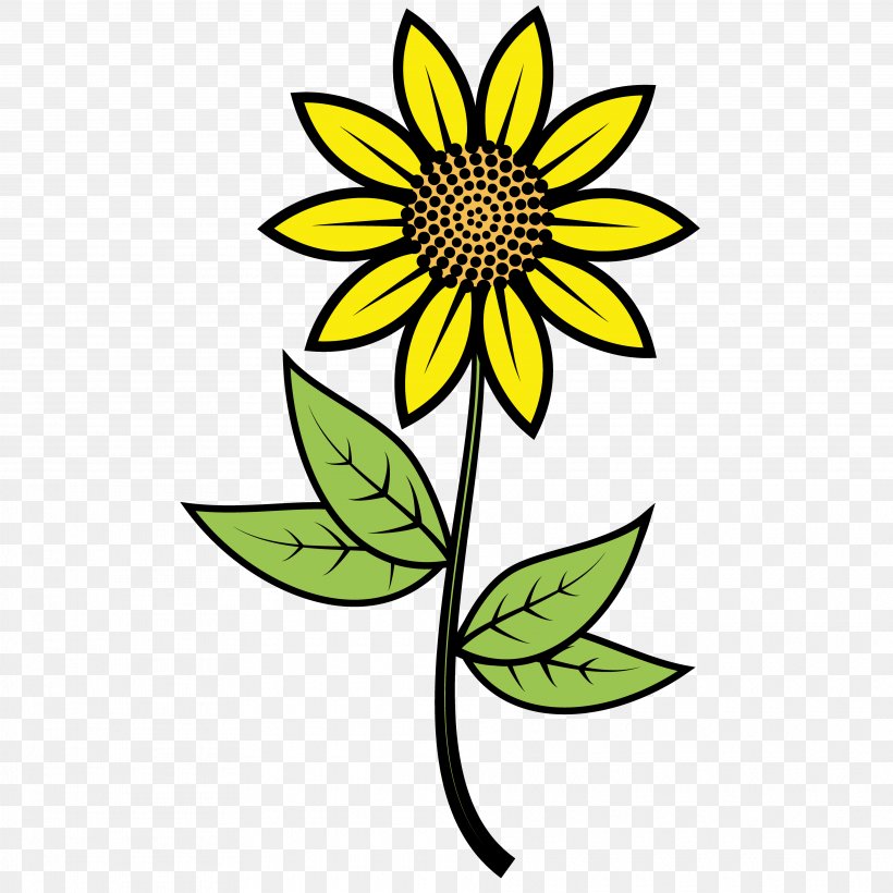 Common Sunflower Euclidean Vector Clip Art, PNG, 3750x3750px, Common Sunflower, Artwork, Black And White, Cut Flowers, Daisy Download Free