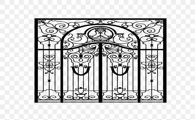 Gate Iron Euclidean Vector, PNG, 2083x1283px, Gate, Arch, Architecture, Artworks, Black And White Download Free