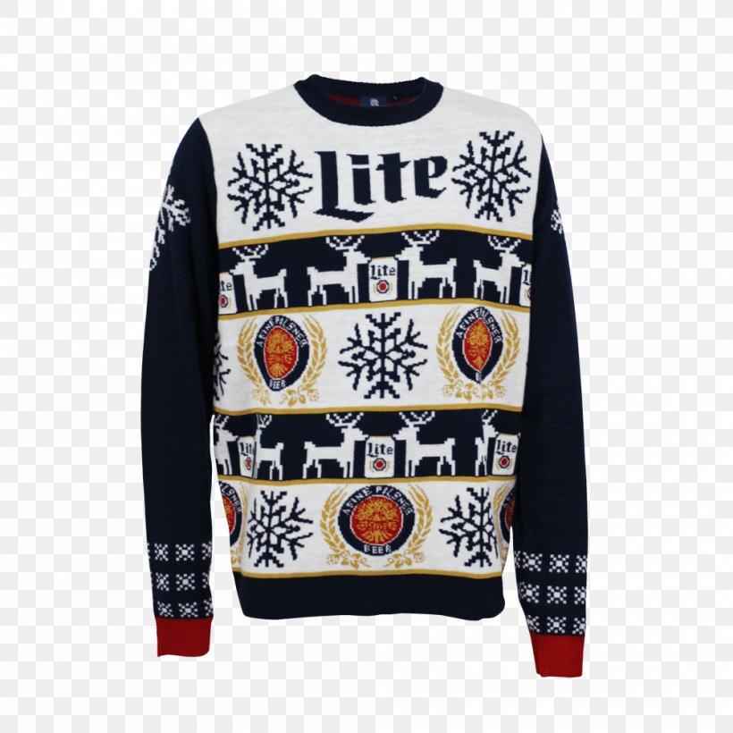 Sleeve Christmas Jumper Miller Lite T-shirt Beer, PNG, 1000x1000px, Sleeve, Beer, Bluza, Brand, Christmas Day Download Free