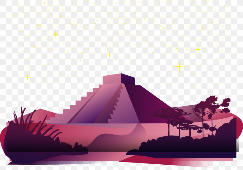 Euclidean Vector Pyramid Illustration, PNG, 1528x1069px, Pyramid, Cartoon, Designer, Magenta, Night Download Free