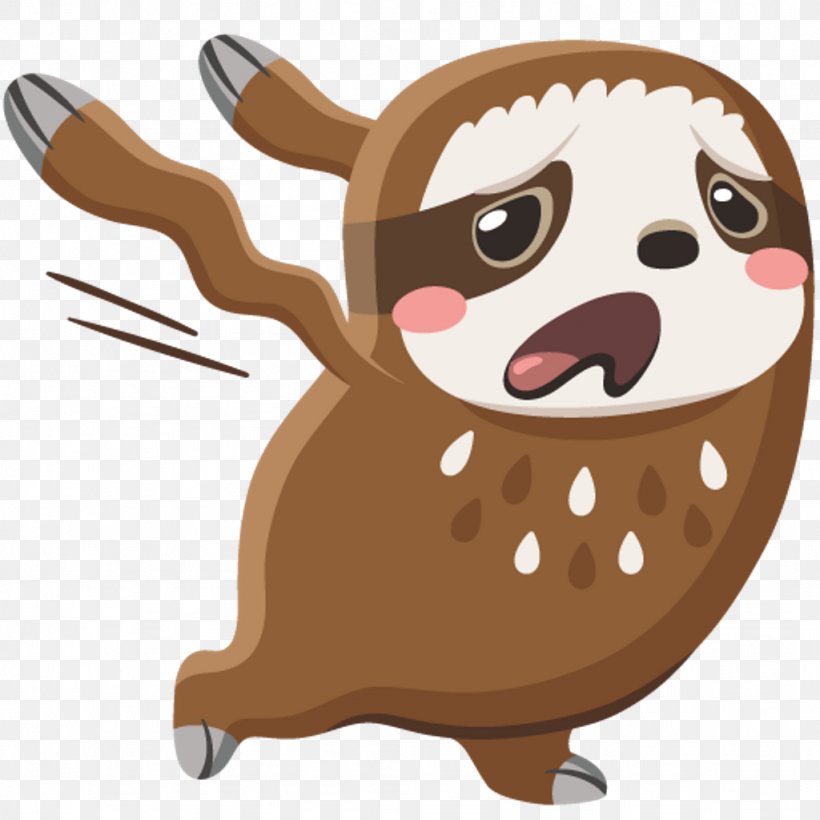 Sloth Dog VK Sticker Emoji, PNG, 1024x1024px, Sloth, Animation, Brown, Canidae, Carnivore Download Free