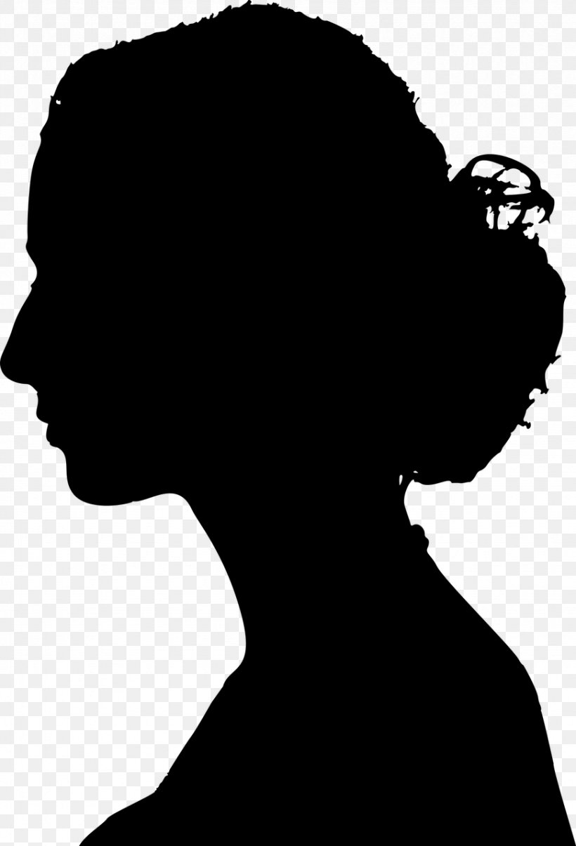 Woman Hair, PNG, 871x1280px, Silhouette, Black Hair, Blackandwhite, Cheek, Chin Download Free