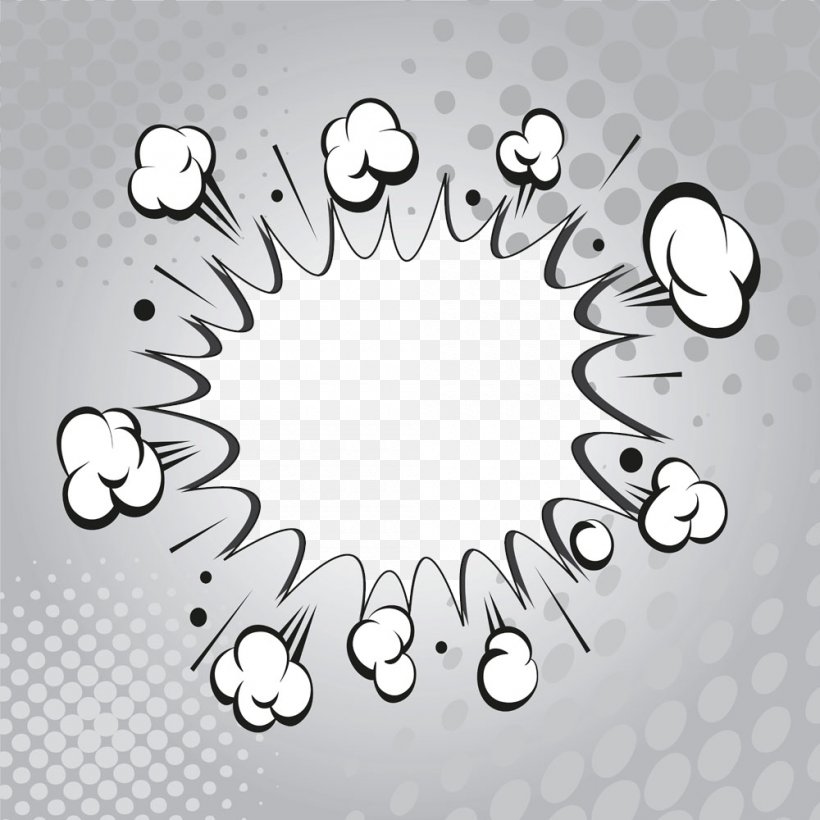 Comic Book Explosion Speech Balloon Comics, PNG, 1000x1000px, Comic Book, Black And White, Cartoon, Comics, Explosion Download Free