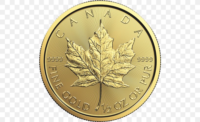 Gold Coin Canadian Gold Maple Leaf Bullion, PNG, 500x500px, Gold Coin, American Gold Eagle, Bullion, Bullion Coin, Canadian Gold Maple Leaf Download Free