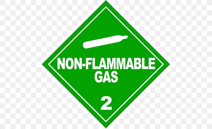 HAZMAT Class 2 Gases Dangerous Goods Placard Combustibility And Flammability, PNG, 500x500px, Hazmat Class 2 Gases, Area, Brand, Combustibility And Flammability, Combustion Download Free