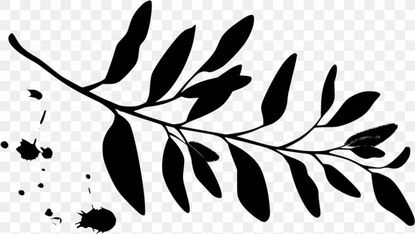 Leaf White Black-and-white Tree Branch, PNG, 879x497px, Leaf, Blackandwhite, Branch, Plant, Stencil Download Free