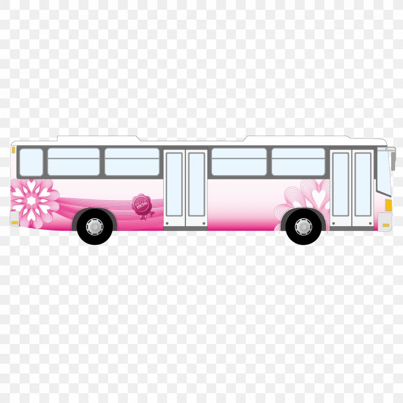 Beautiful Pink Bus, PNG, 1276x1276px, Bus, Car, Pattern, Pink, Product Download Free