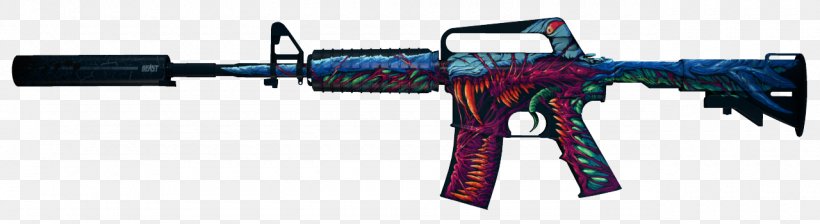 Counter-Strike: Global Offensive M4 Carbine M4A1-S Firearm Weapon, PNG, 1280x351px, Watercolor, Cartoon, Flower, Frame, Heart Download Free